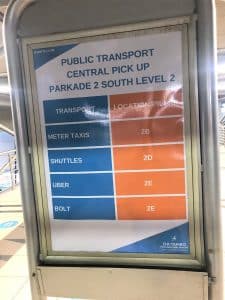 Uber sign at airport
